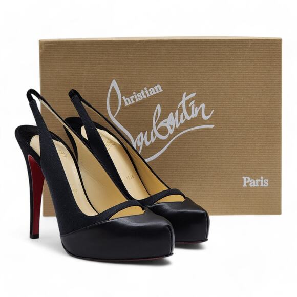 Christian Louboutin Sandy Pumps 120 - Fabric and Leather - Black 36.5 6US $895 - Picture 1 of 8
